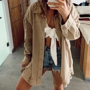 Oversized Shacket - Tan